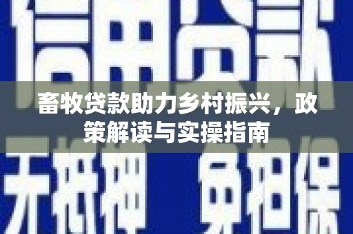 平凉畜牧贷款助力乡村振兴，政策解读与实操指南