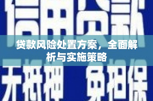 平凉贷款风险处置方案，全面解析与实施策略
